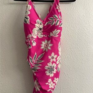 Torrid Pink Floral One Piece Swimsuit